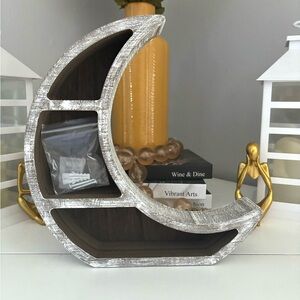 Crescent Moon Floating Shelf Wall Decor